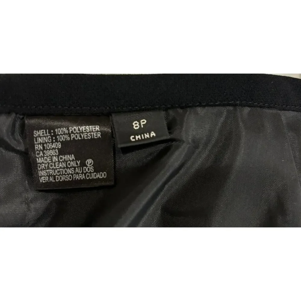 NWT Tahari ASL Ruffle Hem Black Pencil Skirt Size 8P - Picture 4 of 6